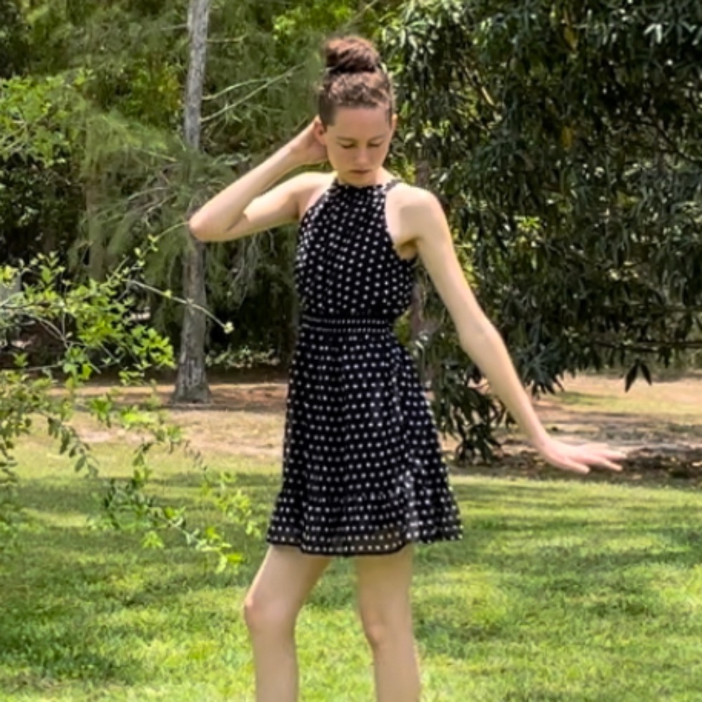Amy Byer black and white polka dot spagheti strap dress